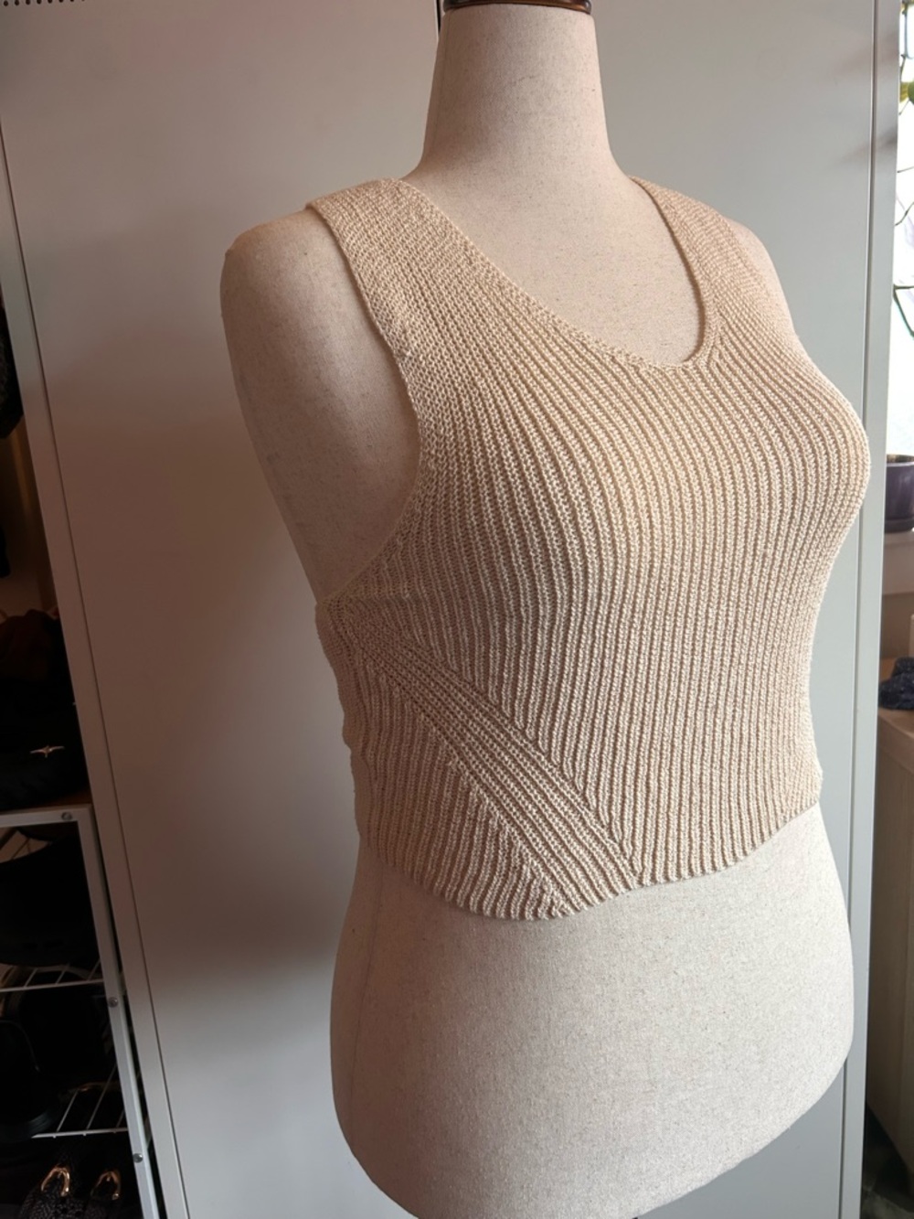 Beige Knit Versatile Wrap Cropped Halter